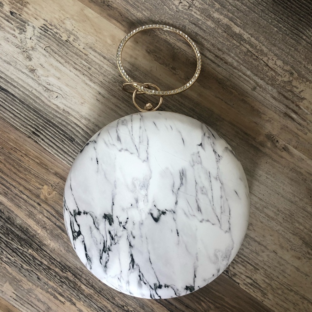 Marble Print Circular Purse